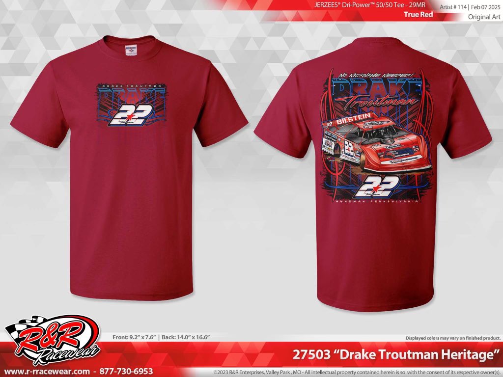 “No Nicknames Needed!” New Drake Troutman #22 t-shirt on the printer now! Preorder one today at shopteam22.com!