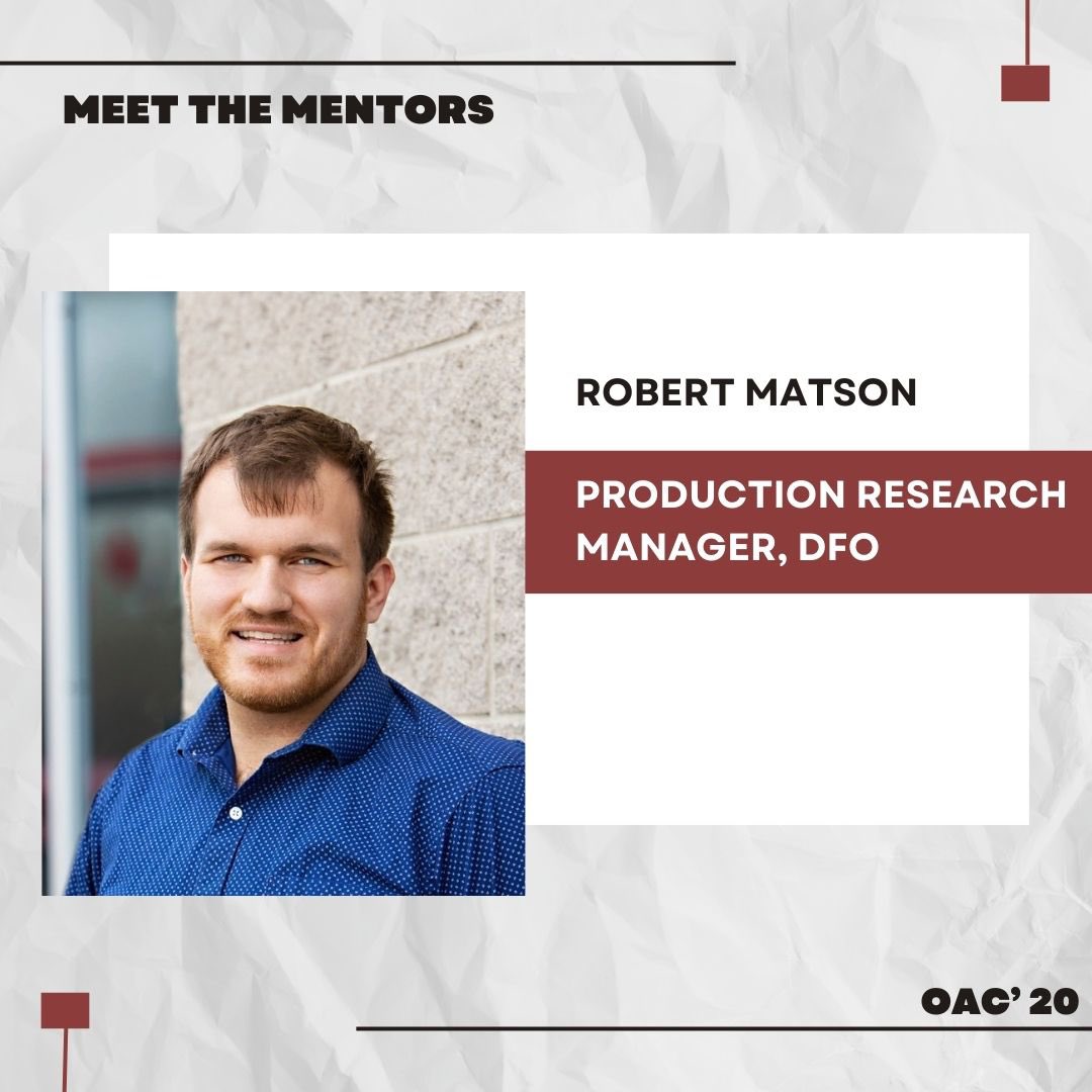 Meet the Mentors!

Robert Matson is a Professional Agrologist who uses his experience in the dairy industry to identify, attract, and engage researchers in the areas of Dairy Farm Efficiency, Sustainability, Animal Health and Welfare, and Milk Composition, Quality, and Safety.