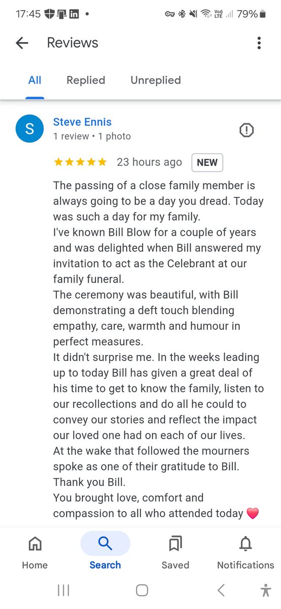 Latest 5 star Google review <a href="/HW_Chamber/">Herefordshire & Worcestershire Chamber of Commerce</a> #WorcestershireHour #funeral #funeralcelebrant