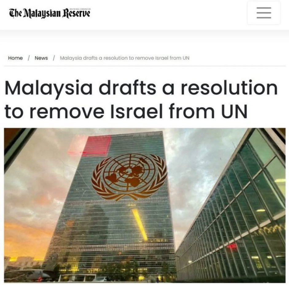 AdameMedia's tweet image. 🇲🇾 🇮🇱 Malaysia drafted a Bill to REMOVE lsraeI from the UN. 

Do you support this?