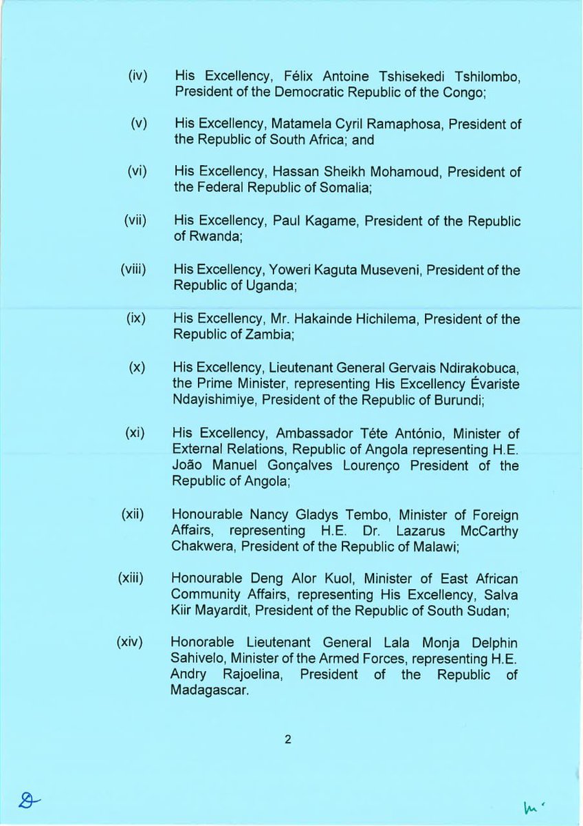 IsralMutombo11's tweet image. #Sommet #EAC - #SADC | À l’issue d'un Sommet conjoint organisé ce samedi à #DaresSalam, en #Tanzanie, sur la situation sécuritaire dans l’Est de la #RDC, les Chefs d’État  et de gouvernement de l’EAC et de la SADC (@Sadc_News) ont pris une série d’importantes décisions  avec