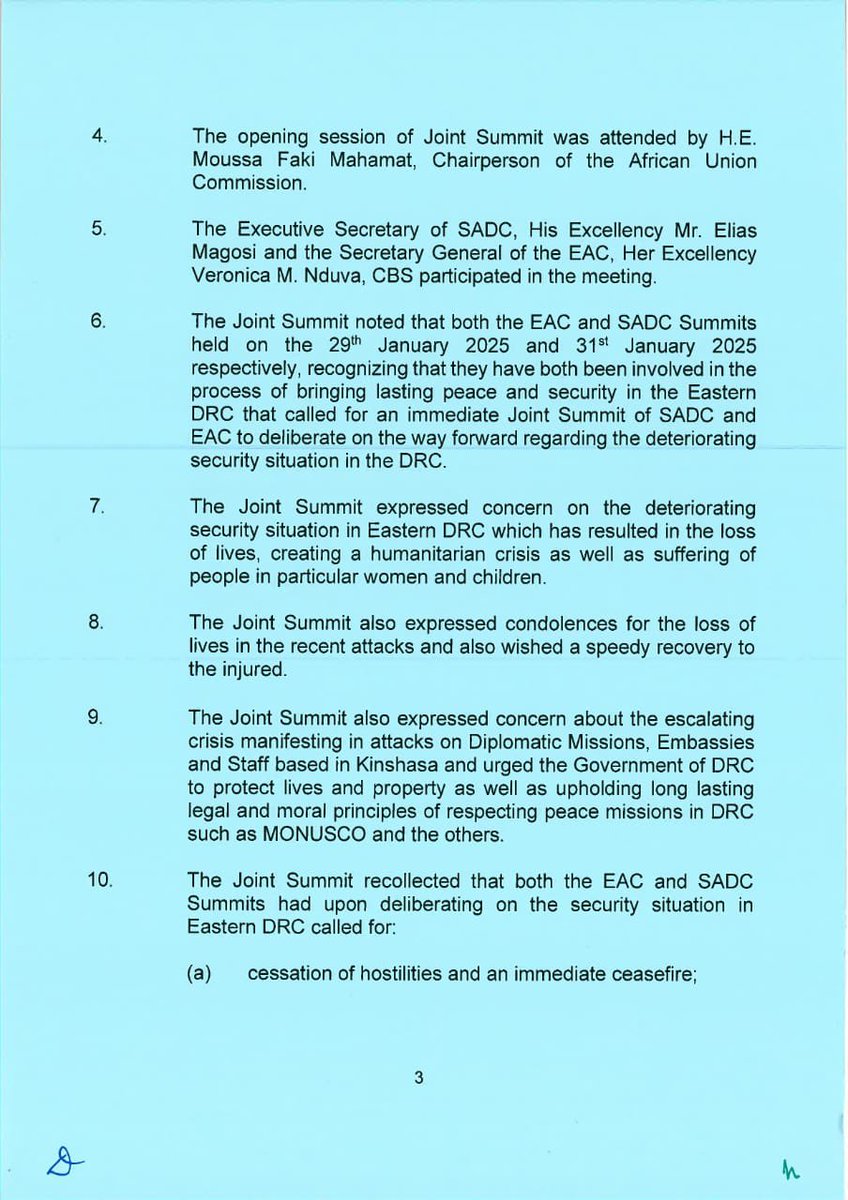 IsralMutombo11's tweet image. #Sommet #EAC - #SADC | À l’issue d'un Sommet conjoint organisé ce samedi à #DaresSalam, en #Tanzanie, sur la situation sécuritaire dans l’Est de la #RDC, les Chefs d’État  et de gouvernement de l’EAC et de la SADC (@Sadc_News) ont pris une série d’importantes décisions  avec