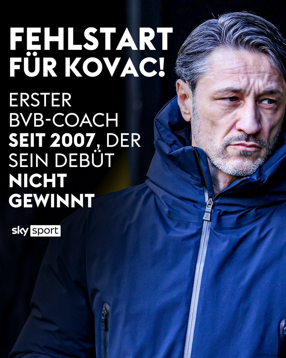 Den Start beim BVB hatte sich der neue Trainer der Dortmunder sicher anders vorgestellt! 😬 

ℹ️ Zuletzt konnte Thomas Doll bei seinem Trainerdebüt im Jahr nicht gewinnen. Gegen den 1. FC Nürnberg reichte es damals nur zu einem 0:0.

#SkySport #Debüt #Kovac #BVB #Dortmund