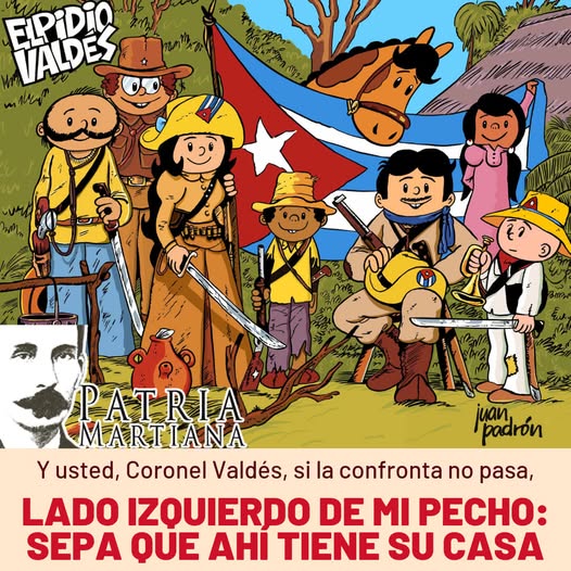El 8 de febrero de 1970, salen por primera vez en televisión, las muy populares aventuras de Elpidio Valdés. Como inmortalizara el grupo <a href="/BuenaFe_musica/">Buena Fe</a> :

"Y Usted coronel Valdés, si la confronta no pasa, lado izquierdo de mi pecho: sepa que ahí tiene su casa"

#PatriaMartiana