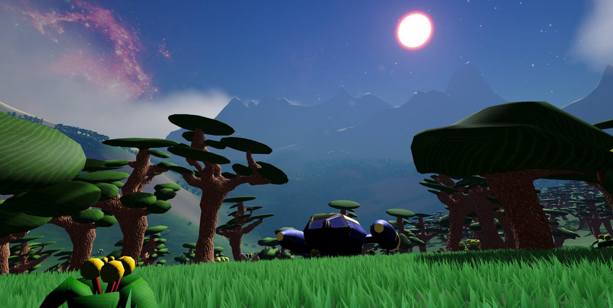 antoinecharton's tweet photo. Ground view of my procedurally generated planet. #gamedev #indiegame https://t.co/NzjjF2cc61