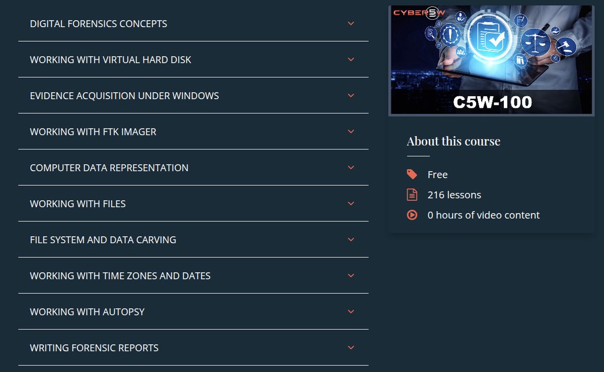 Hey #DFIR community. Last month, we decided to open our <a href="/cyber5w/">Cyber 5W</a> C5W-100 Intro to Digital Forensics course &amp; make it FREE; yes completely FREE! Since then more than 1K of new learners joined &amp; we hope more will too. Please share with anyone who wants to learn. #Cybersecurity