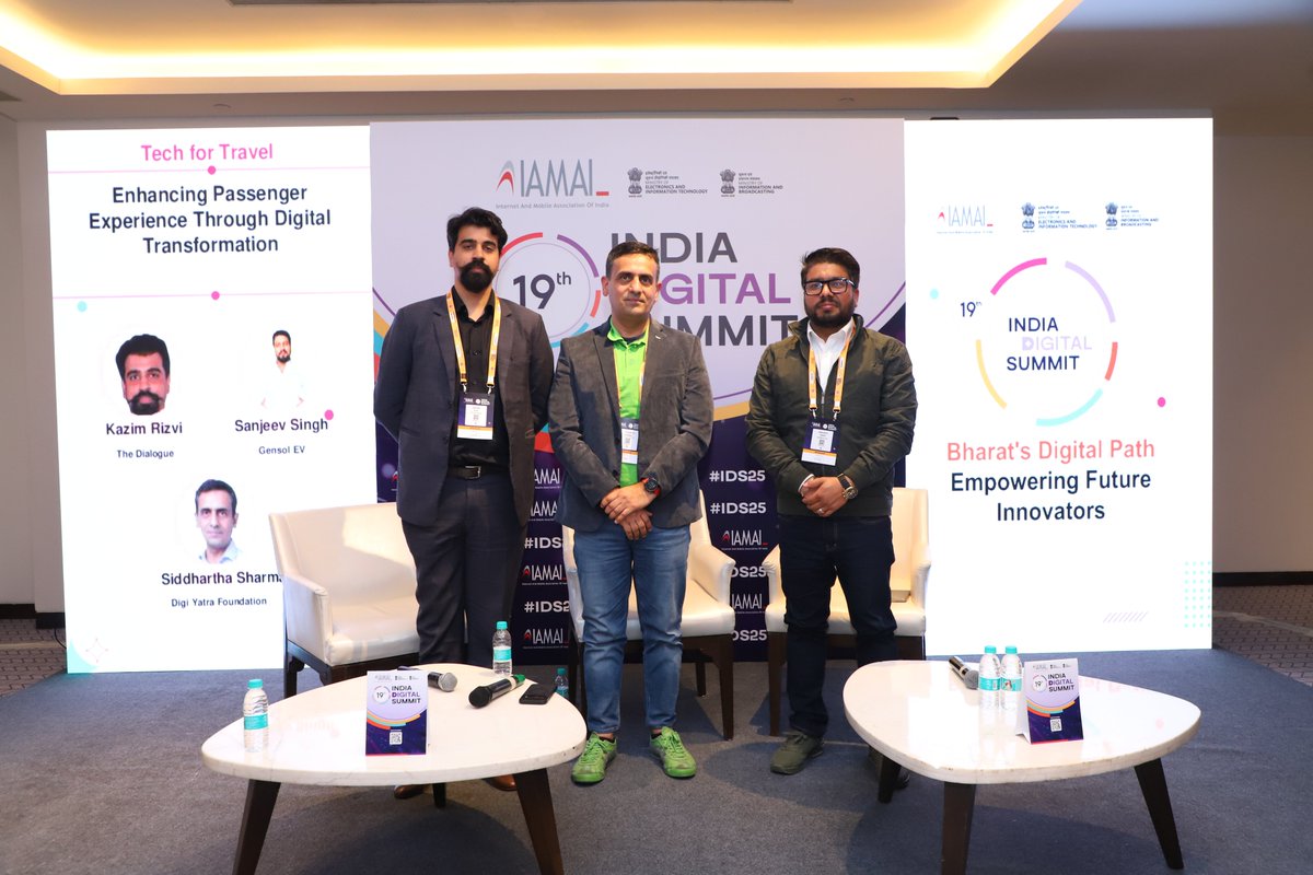 At #IDS25, industry leaders discussed how digital innovation is shaping seamless travel experiences. Moderated by Mr. Kazim Rizvi, the Trilogue featured insights from Mr. Siddharth Sharma &amp;  Mr Sanjeev Singh on technology-driven advancements in aviation. #indiadigitalsummit