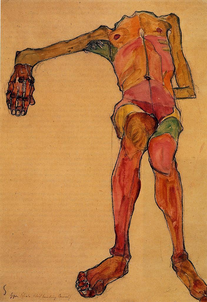 artistschiele's tweet photo. Seated Male Nude, Right Hand Outstretched, 1910 #artbots #schiele https://t.co/K3bmDWHuN8