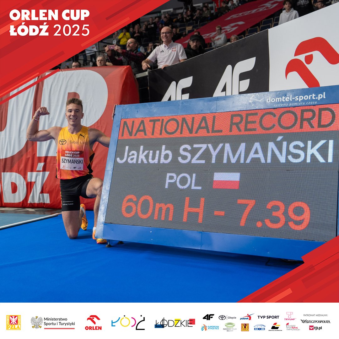 🔥 𝗛𝗮𝗹𝗼𝘄𝘆 𝗿𝗲𝗸𝗼𝗿𝗱 𝗣𝗼𝗹𝘀𝗸𝗶 👉 show Jakuba Szymańskiego w <a href="/atlasarenapl/">Atlas Arena</a>  👉 czasem 𝟳.𝟯𝟵 poprawia własny halowy rekord Polski i umacnia się na prowadzeniu w tabelach światowych 😍

<a href="/Miasto_Lodz/">Łódź</a> <a href="/lodzkiePL/">Łódzkie dla Ciebie</a> <a href="/GrupaORLEN/">ORLEN</a>