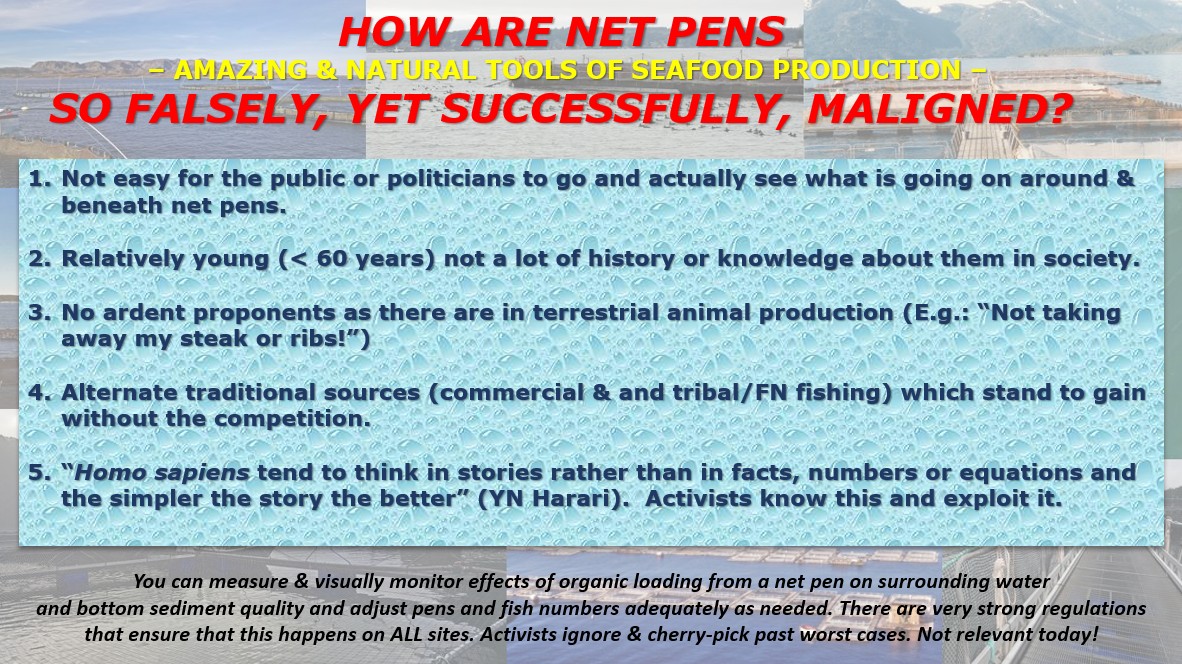 HughMMitchell's tweet image. Sunday Morning Musings: Many of us aquaculture proponents are perplexed at how viciously and untruthfully net pens are maligned - and how activists, against this essential aquatic resource conservation tool, have gained so much traction in North America. Here are some thoughts.…