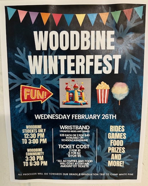Woodbine Middle School TDSB (@woodbinems) on Twitter photo ❄️<a href="/WoodbineMS/">Woodbine Middle School TDSB</a> WINTERFEST is almost here!! ❄️Wednesday, February 26th! Students 12:30pm-3:00pm and Community 3:30pm-6:00pm. Join us for rides, games, food, prizes and more!!🍿🍬🎯🎲🎪 Wristbands are available online now!!☃️Don't miss out!! ⛄️#tdsb <a href="/tdsb/">Toronto District School Board</a> <a href="/MFraserTDSB/">Michelle Fraser</a> <a href="/Equity48/">Kurt McIntosh</a> ❄️<a href="/WoodbineMS/">Woodbine Middle School TDSB</a> WINTERFEST is almost here!! ❄️Wednesday, February 26th! Students 12:30pm-3:00pm and Community 3:30pm-6:00pm. Join us for rides, games, food, prizes and more!!🍿🍬🎯🎲🎪 Wristbands are available online now!!☃️Don't miss out!! ⛄️#tdsb <a href="/tdsb/">Toronto District School Board</a> <a href="/MFraserTDSB/">Michelle Fraser</a> <a href="/Equity48/">Kurt McIntosh</a>