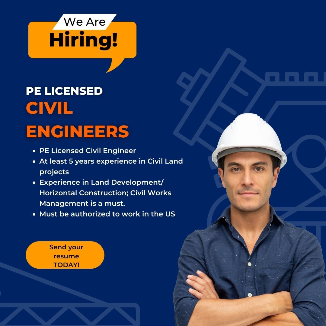 VelocitySearch1's tweet photo. 🌍 We're Hiring: Civil Project Engineer! 🏗️

Join our team for exciting civil projects! We need a licensed engineer with 5+ years of experience for site design & project management. Ready to grow your career?

📍 Apply now! recruiter@velocitysearch.net

#CivilEngineering #NowHiring #EngineeringJobs