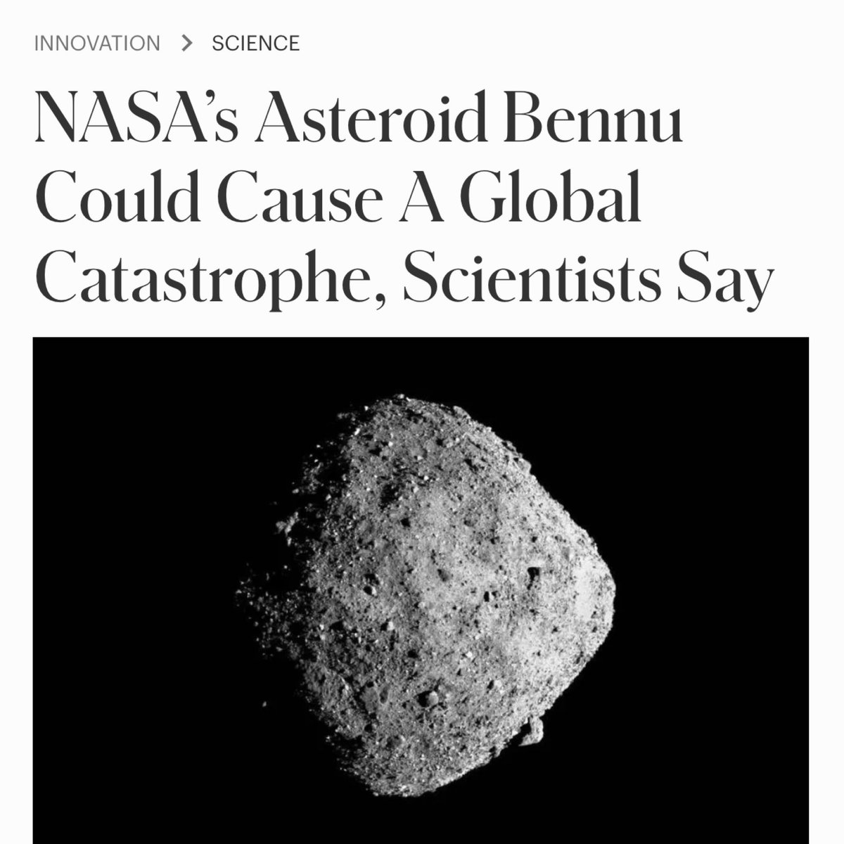The asteroid was just granted security clearance by The White House.