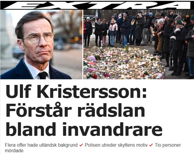 Ulf du är verkligen korkad. Eftersom du inte förstår folkets rädsla för sprängningarna och skjutningar varje vecka.
Nu vill du plocka godhetspoäng hos invandrare.
Du är helt värdelös för svenska folket!