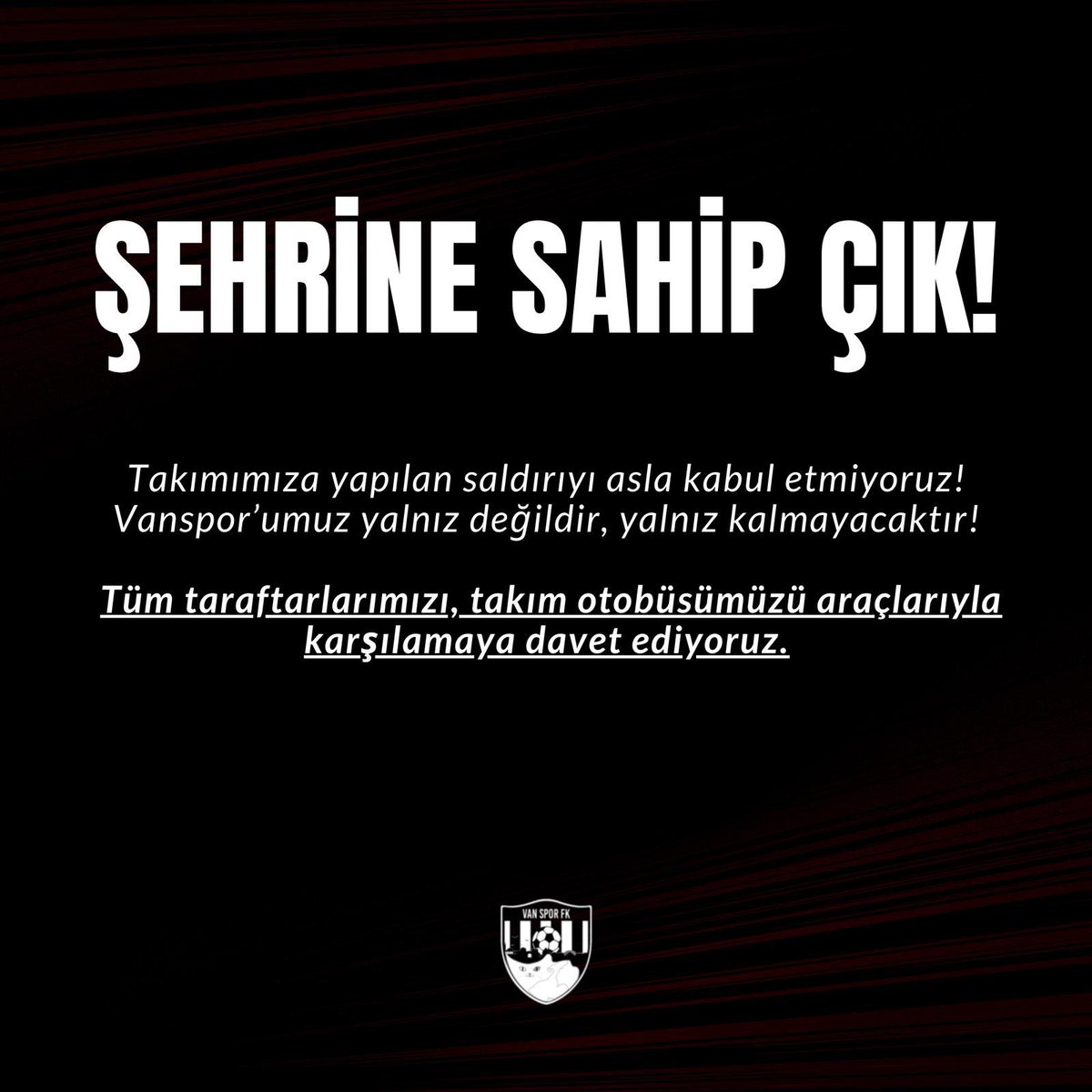 "Şimdi birlik zamanı! Vanspor için kenetlen Van!"