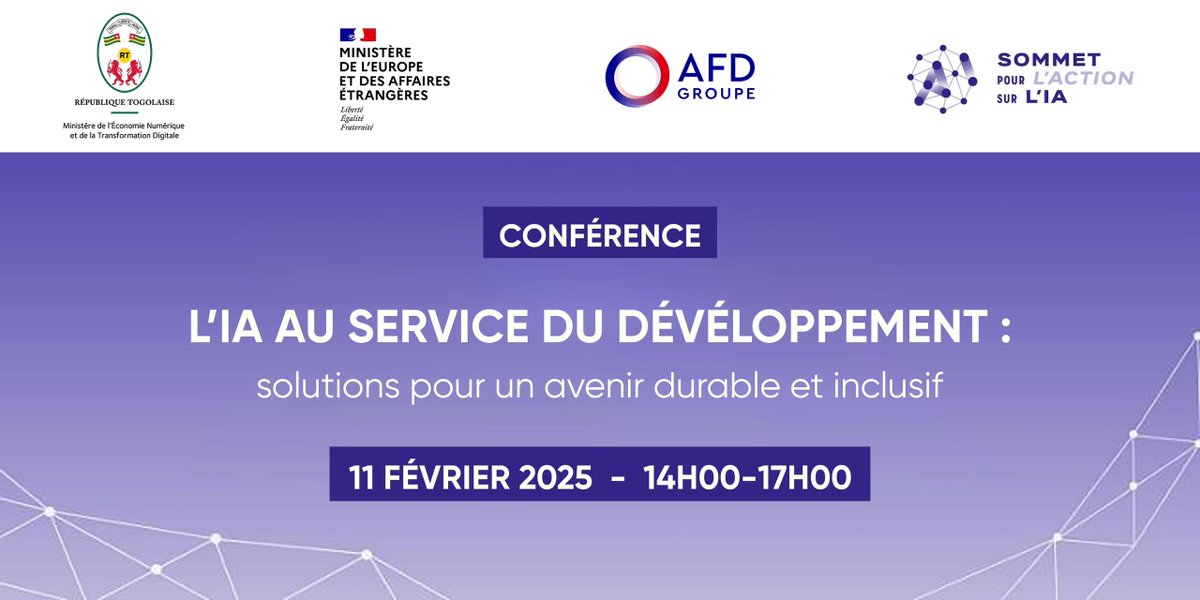 Cina Lawson (@cinalawson) on Twitter photo Honoured to co-host the event 'AI for Development: Solutions for a Sustainable and Inclusive Future' with <a href="/HenriVerdier/">Henri Verdier</a> and <a href="/AFD_France/">Agence Française de #Développement (AFD) 🇫🇷 🇪🇺</a> on February 11, 2025 from 2:00 PM (CET) as part of the #AIActionSummit in Paris.
With our distinguished guests, we will talk about concrete Honoured to co-host the event 'AI for Development: Solutions for a Sustainable and Inclusive Future' with <a href="/HenriVerdier/">Henri Verdier</a> and <a href="/AFD_France/">Agence Française de #Développement (AFD) 🇫🇷 🇪🇺</a> on February 11, 2025 from 2:00 PM (CET) as part of the #AIActionSummit in Paris.
With our distinguished guests, we will talk about concrete