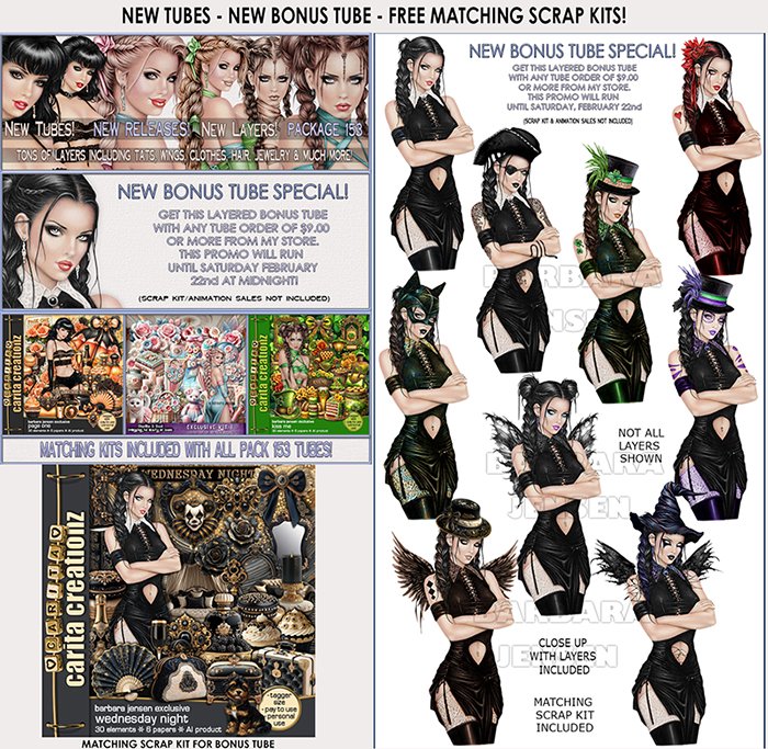 Chronic2's tweet image. Hi Taggers...There are 3 new tubes and a new BONUS tube and all include a new commissioned matching scrap kit!  Pack 153 is now available in the store.  Get them all here: barbarajensentubes.com