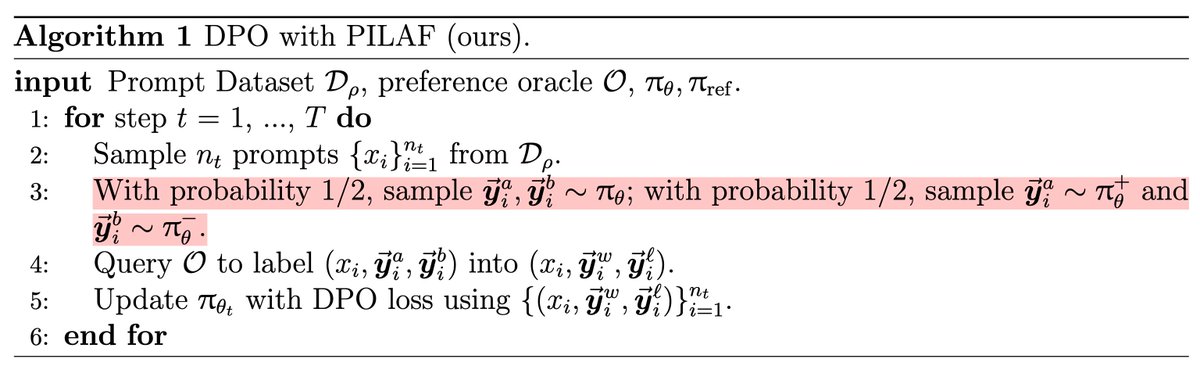 We release a paper with a beautiful theorectial guarantee that the loss gradient in the RLHF framework is aligned with the underlying true return!

It comes with a simple tweak on sampling scheme in practice; can be plug-and-play to any online setting. It's "Online Off-Policy"!