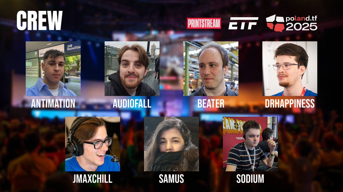 TF2Essentials's tweet photo. We know which teams are playing at https://t.co/MbPLYwkVQK, but you don't care about that...

You care about the people behind the stream! We're proud to announce who'll be gracing your screens and running the show in 2025: https://t.co/IRaYZsIhWB
