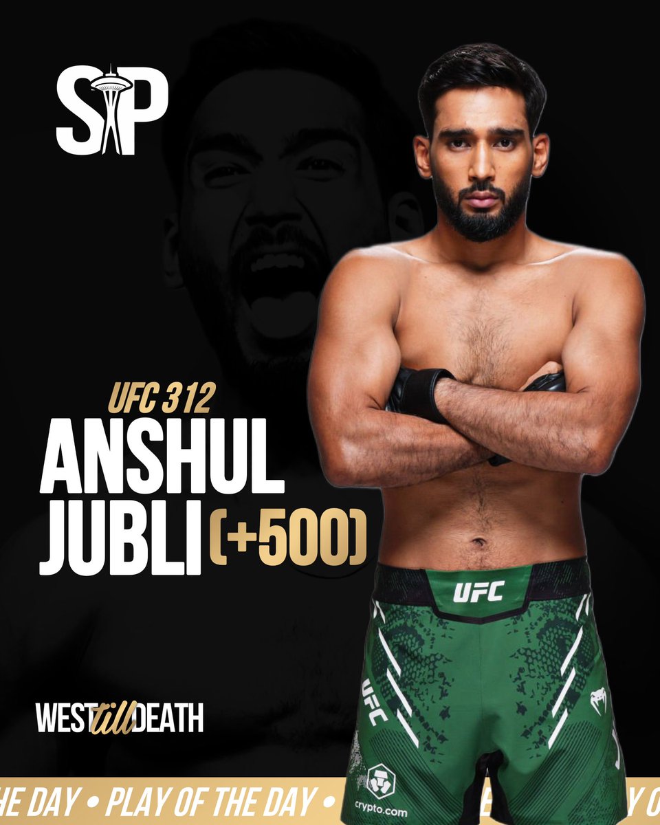 hooptilldeath's tweet image. 🚨Play of the Day: Anshul Jubli (+500) #ufc #ufcbets #ufc312