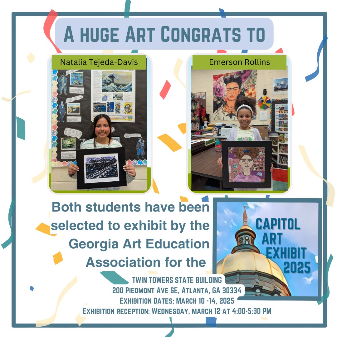 Tamara Whitaker (@whitaker_hes) on Twitter photo Congrats to our <a href="/hapevillehawks/">HapevilleHawks</a> for being recognized by the GA Art Education Association! Their artwork will be displayed at the Twin Towers State Building! We shine in academics and the arts! 🎨✨ <a href="/DrCSLPadgett/">Christian SL Padgett</a> <a href="/FultonCoSchools/">FultonCountySchools</a> <a href="/jasonjstamper/">Jason Stamper, EdD</a> #WhereTheMagicHappens Congrats to our <a href="/hapevillehawks/">HapevilleHawks</a> for being recognized by the GA Art Education Association! Their artwork will be displayed at the Twin Towers State Building! We shine in academics and the arts! 🎨✨ <a href="/DrCSLPadgett/">Christian SL Padgett</a> <a href="/FultonCoSchools/">FultonCountySchools</a> <a href="/jasonjstamper/">Jason Stamper, EdD</a> #WhereTheMagicHappens