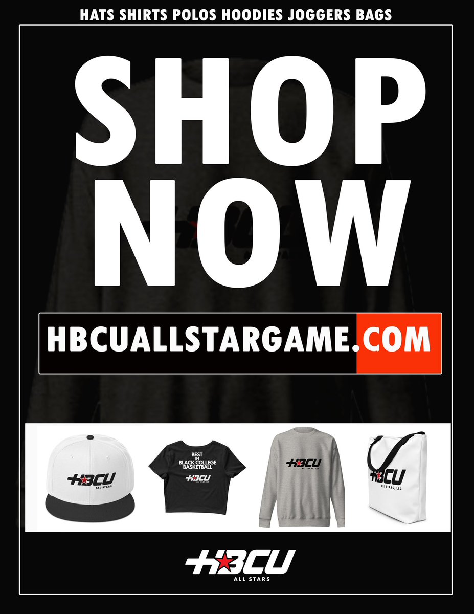HBCUAllStarGame's tweet photo. Shop exclusive HBCU All-Stars merch now at https://t.co/X2vQhpJUBW and gear up in style! ⭐️ #hbcuallstargame #thebestinblackcollegebasketball https://t.co/PytHsN8lPZ