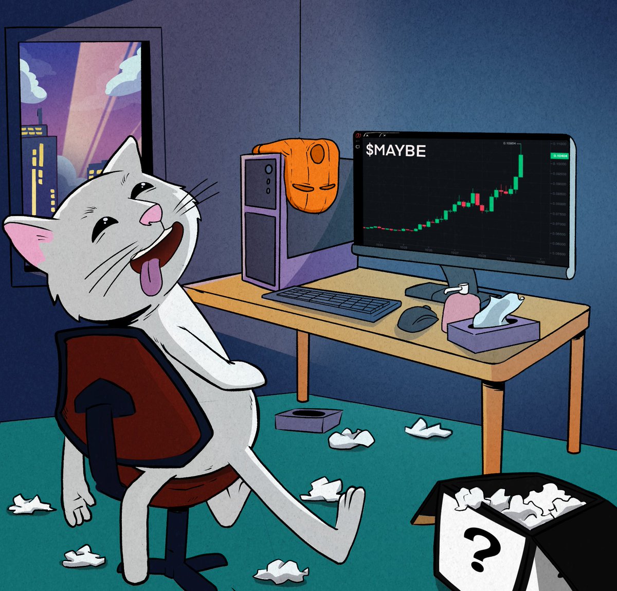 chart up, hog out $MAYBE