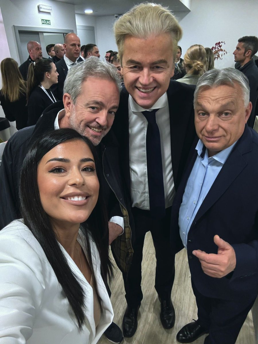 gannemans's tweet photo. Brothers in arms op een selfie van onze fantastische Griekse collega @latinopoulou @geertwilderspvv @PM_ViktorOrban https://t.co/mLKVYisOJ1
