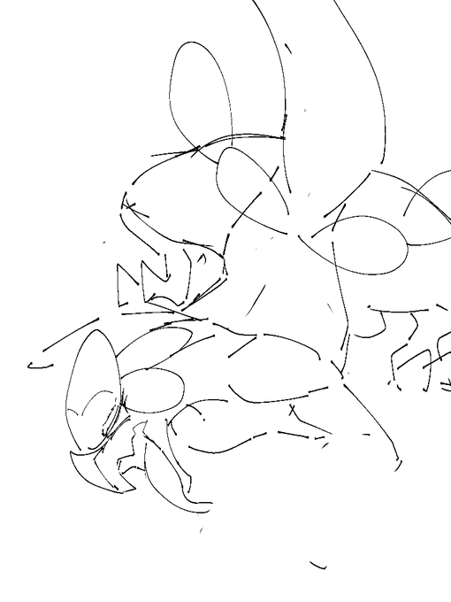 ガニ股バックのラフ
こっちはンゴ君とのセッ久にする予定 