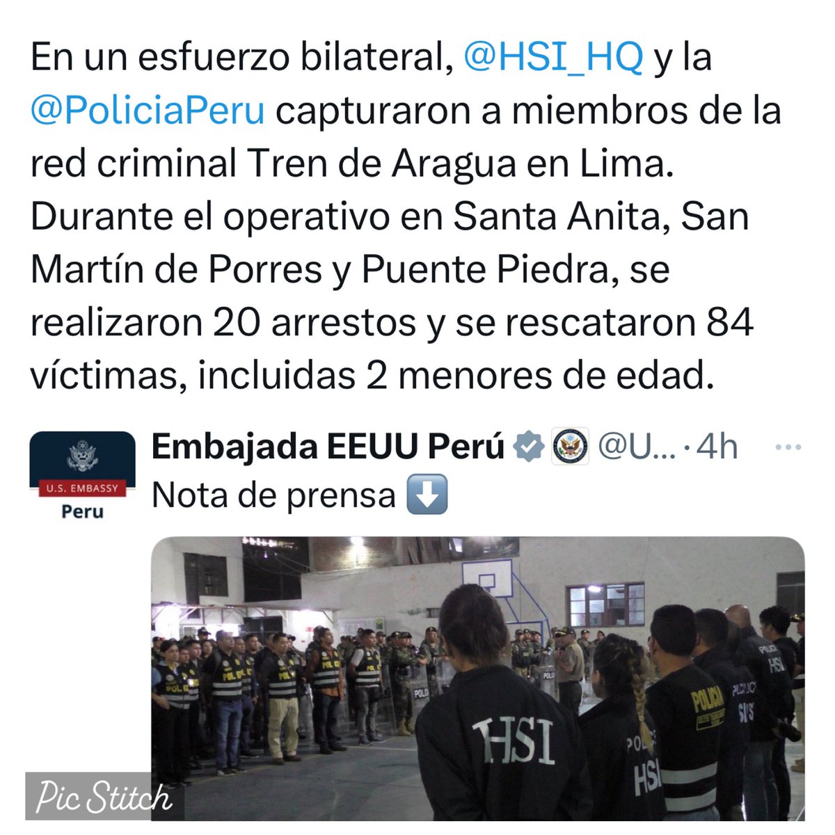 abogadosvenezu1's tweet photo. USA🇺🇸UNO de los DETENIDOS
LLEGÓ
a un
ACUERDO de REDUCCIÓN de CONDENA
con
FISCALÍA FEDERAL
y
ENTREGÓ UBICACIÓN
de sus socios en PERÚ🇵🇪
y gracias a la información

Capturan a 20 miembros del Tren de Aragua en megaoperativo policial entre Perú🇵🇪y EEUU🇺🇸👇
también confesó que reciben ayuda del régimen de MADURO y CABELLO