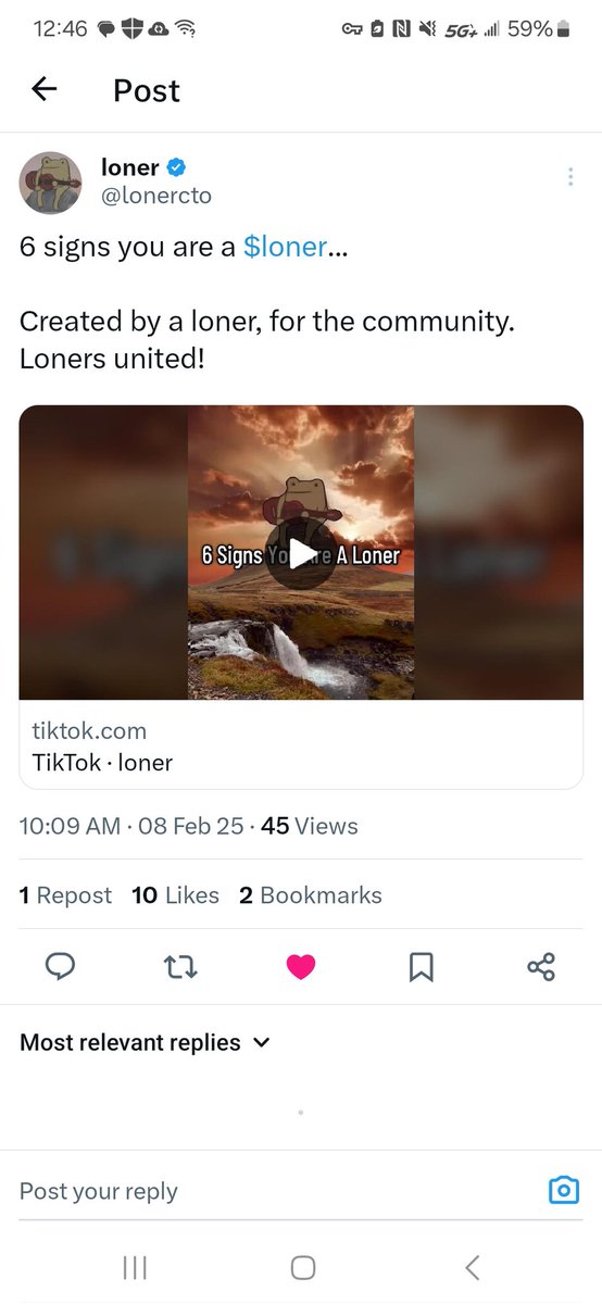 Check out this following.  Community coin.   $loner just getting started. 

130,000+ Following
🎞TikTok. 

Join in

$doge $pepe $bonk $floki $giga $cat $spx $goat $wif $npc $pnut $moby $kekius $pengu $trump  $vine $brett $musk $tpu $sol altseason memecoin jellyjelly chillguy