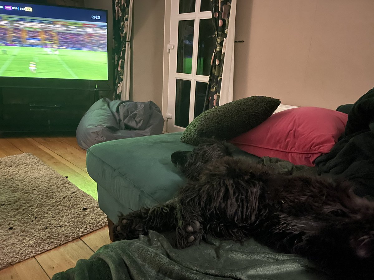 KevinFXL's tweet image. After 3 hours at U16 winter league this morning and then a dander down to the river this afternoon means he is struggling to stay awake to c the end of the game. Kilkenny have it well sorted so he won’t be surprised when he wakes