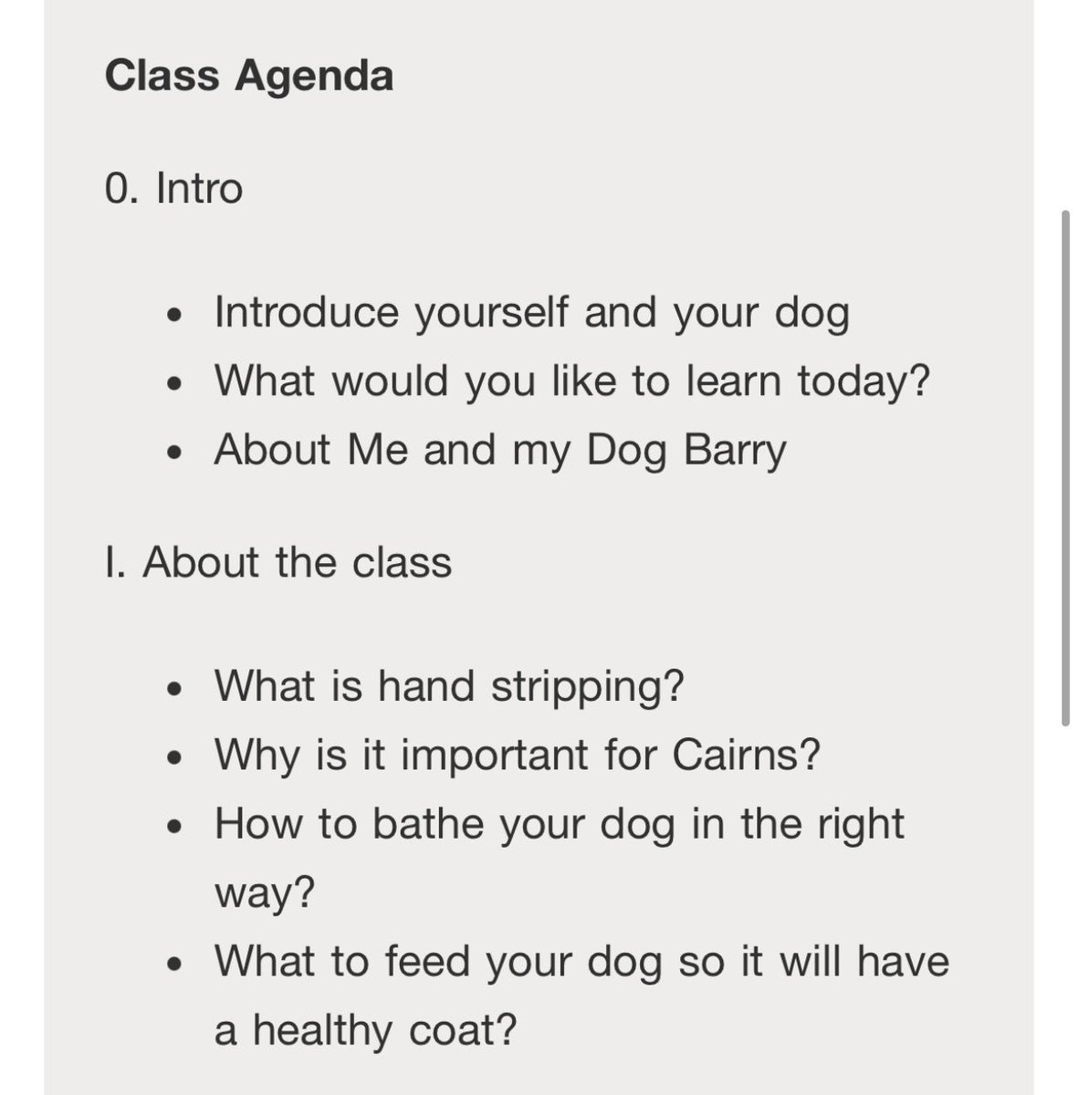 barry_thebrave's tweet photo. We are sharing with you our Hand Stripping Class agenda.

Please let us know what do you think? 

Anything to add? What else would you want us to cover? 

#cairnterrier #handstripping #doublecoat https://t.co/rIZ8ZmRonD