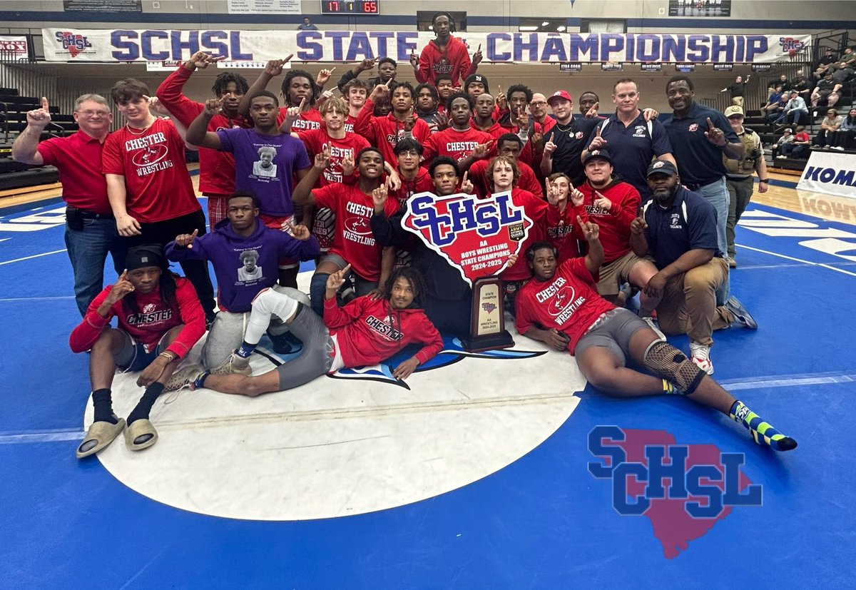 SCHSL's tweet photo. 🤼‍♂️Congratulations 🎉 @ChesterAthleti1 the 2025 Class AA Wrestling Champion🤼‍♂️

#WeAreSCHSL
#ChampionshipSeason🏆 https://t.co/yzrSZbaJTX