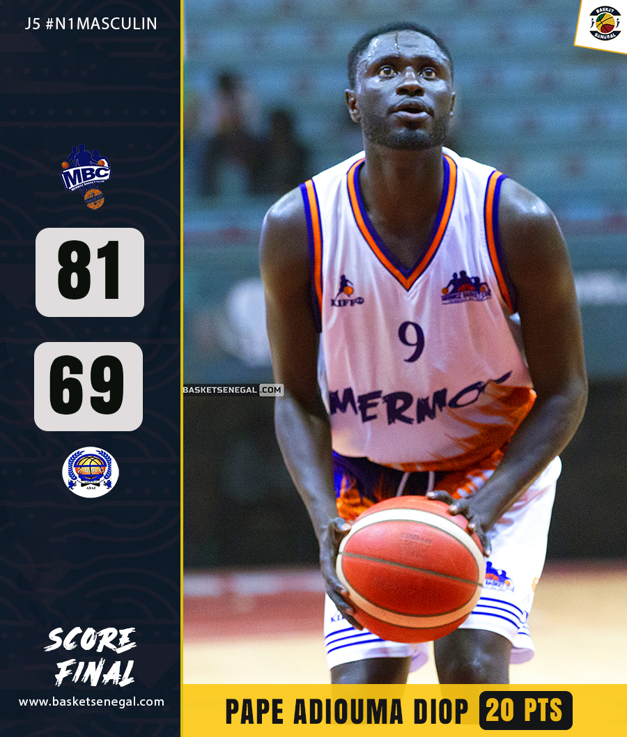 Basket_Senegal's tweet photo. J5 #n1feminin 🏀
Mermoz se rebiffe et domine ABAZ (81-69). Portés par Pape Adiouma Diop (20 points), les joueurs d'El Hadji Diakhaté ont fait le job pour décrocher leur première victoire de la saison.
#basketsenegal #nf1 #fsbb #flyingstars #asfo https://t.co/avz2vVmH8e