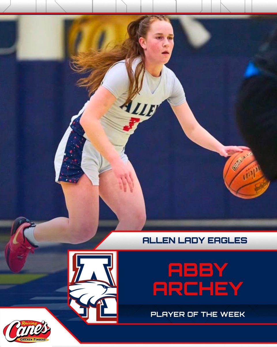 Raising Cane's 
Lady 🦅 Player of the Week:
Abby Archey ❗️
<a href="/raisingcanes/">Raising Cane's</a>

#Level⬆️