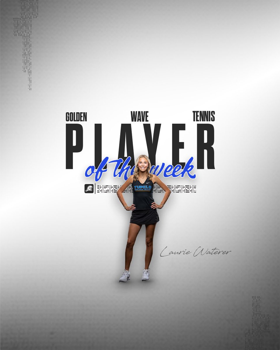 THS_Tennis's tweet photo. In her return to Tupelo Tennis, Laurie Waterer went 2-0, with a 6-1, 6-0 win in Women's Singles vs. Saltillo's Sara Grisham and a 6-0, 6-2 Mixed Doubles victory with Lewis Russell vs. NW Rankin. Congrats to our Player of the Week, Laurie! #GoWave https://t.co/PxJKAEzhjO