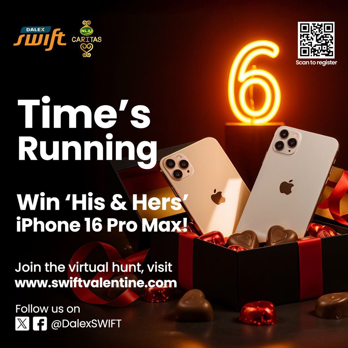 DalexSWIFT's tweet image. You have time, but not much. 
Move smart. 
Register now at swiftvalentine.com
#BigBoyBigFlex #SpoilThere #SWIFTValentine #DalexSWIFT #SmartInvestments #ValentinesDay
@Joe_Jackson_GH @gyaigyimii