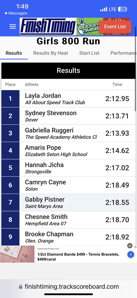 HempfieldAreaTF's tweet photo. Chesnee Smith hit a season best and state qualifying time in the 800 meter placing 8th with an excellent time of 2:18.70 https://t.co/83oRNbTI8q
