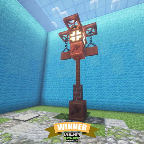 DSMPPublic's tweet photo. 🏆| THE WINNER IS...

Number 10!

Congratulations! Their lamp will be used around the shopping district to make the place more like home! :D

Your prize will be left in your inventory and you have a cool new special role in the discord! 🏆 

 -Your NPC will be placed at the Shopping District for everyone to see!

Thank you to everyone who participated! All the designs were amazing :]