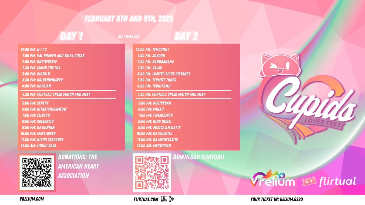 ⛧ Rai ⛧ (@radiumsurge) on Twitter photo Lookin for something to do this weekend? I know a couple groups that would love to have you! 
Check out these two events! Both promise some incredible music, with gorgeous venues and awesome staff! I won’t be working today, but if you show up, tell em I sent ya! 
#vrc #vrcevent Lookin for something to do this weekend? I know a couple groups that would love to have you! 
Check out these two events! Both promise some incredible music, with gorgeous venues and awesome staff! I won’t be working today, but if you show up, tell em I sent ya! 
#vrc #vrcevent