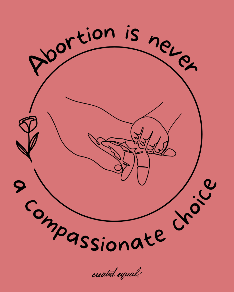 createdequalorg's tweet photo. The choice to murder an innocent child is not compassionate to anyone, no matter the circumstances.

#chooselife #abortionisnottheanswer #lovethemboth https://t.co/B7tOUfirwh