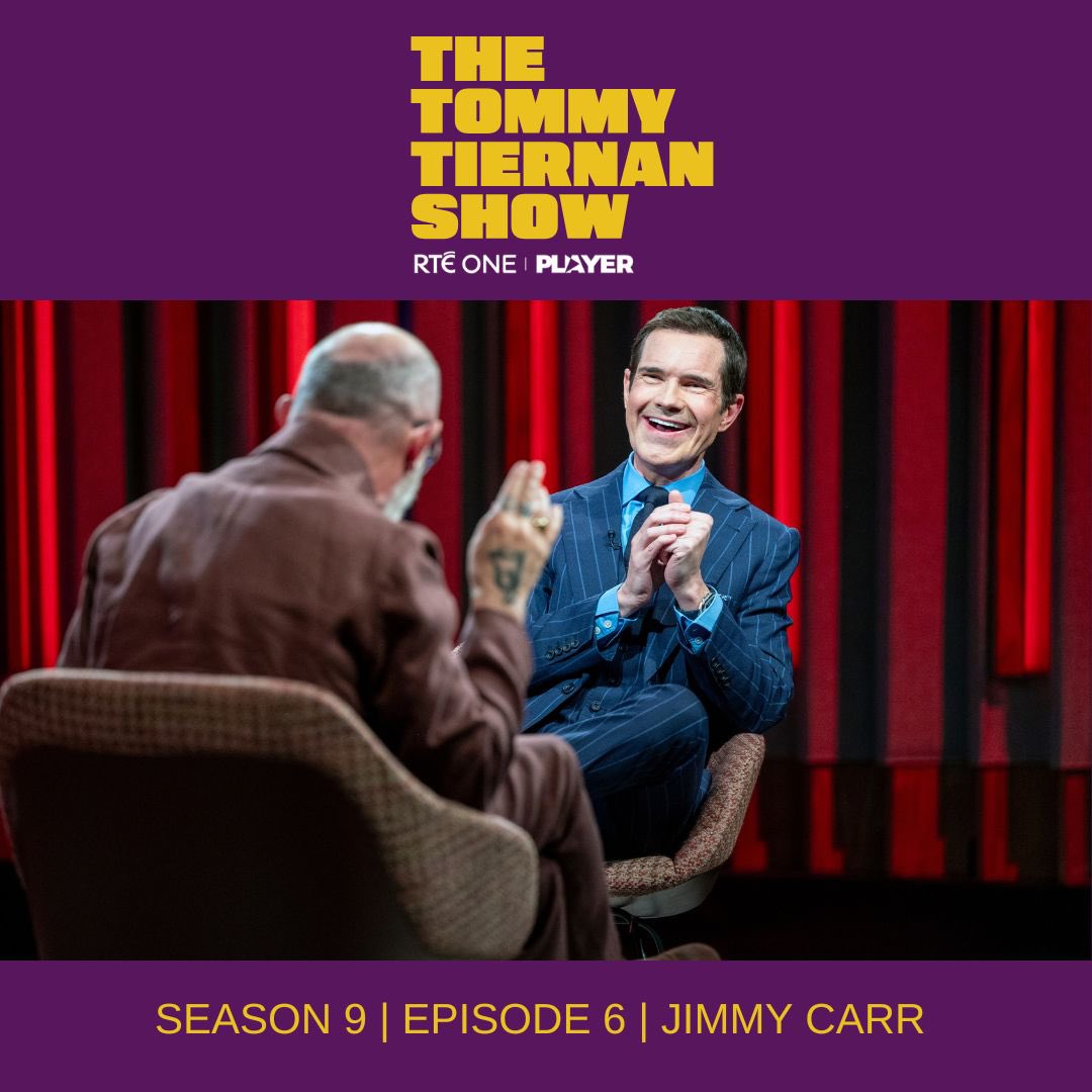 📺 Tommy's first guest tonight is comedian Jimmy Carr!  Watch live now on <a href="/RTEOne/">RTÉ One</a> or stream on <a href="/RTEplayer/">RTÉ Player</a>: rte.ie/player/onnow #TommyTiernanShow