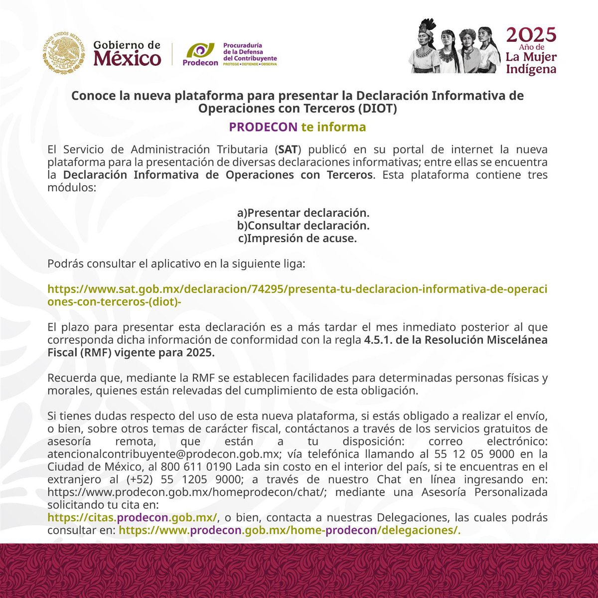 ProdeconMexico's tweet photo. 🟣 #PRODECONTeInforma 🟢

¿Sabes que es la Declaración Informativa de Operaciones con Terceros (#DIOT) y cuando debes presentarla?

‼️➡️ ¡Esta información te interesa!

👀 Consulta todos los detalles, aquí 👉🏼 https://t.co/mF5BbStr25

#PorTiEstamosAquí https://t.co/aPP7MyFGgO