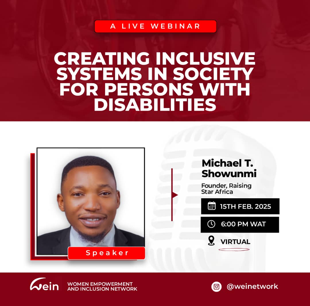 Join <a href="/Cycogreat/">Michael Thompson Showunmi</a> this coming Saturday as we discuss how to create inclusive systems for PwDs. 

We are looking forward to having you🎊🎊
#inclusion