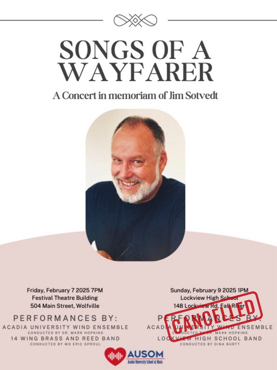 mailchi.mp/cf2fd3dc129a/c… We regret to inform you that tomorrow's performance at Lockview has been cancelled due to the weather. Stay tuned for a future newsletter with details on the rescheduled concert date.