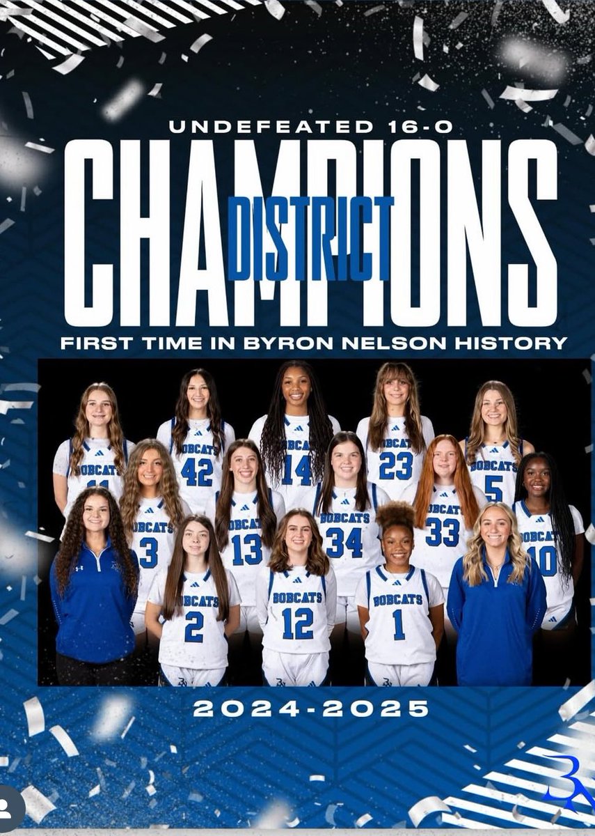Byron Nelson Girls Basketball (@bnhsgbasketball) on Twitter photo Playoffs start Monday, but we can’t go without recognizing our amazing achievement! Undefeated district champs‼️🐾🫘
<a href="/tracie412/">Coach TRobb</a> <a href="/coachbfoster/">B. Foster</a> @CoachReeves28 <a href="/ByronNelsonHigh/">Byron Nelson HS</a> <a href="/Tabchoops/">𝙏𝘼𝘽𝘾🏀📋</a> <a href="/Gosset41/">Brian Gosset</a> <a href="/GMsportsmedia1/">GM Sports Media</a> <a href="/dfwvarsity/">dfw varsity</a> Playoffs start Monday, but we can’t go without recognizing our amazing achievement! Undefeated district champs‼️🐾🫘
<a href="/tracie412/">Coach TRobb</a> <a href="/coachbfoster/">B. Foster</a> @CoachReeves28 <a href="/ByronNelsonHigh/">Byron Nelson HS</a> <a href="/Tabchoops/">𝙏𝘼𝘽𝘾🏀📋</a> <a href="/Gosset41/">Brian Gosset</a> <a href="/GMsportsmedia1/">GM Sports Media</a> <a href="/dfwvarsity/">dfw varsity</a>
