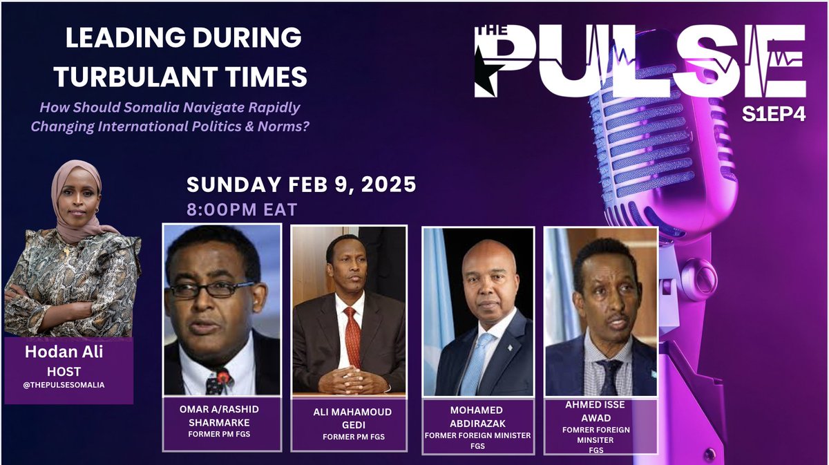 ThePulseSomalia's tweet image. Somalia & the world are at a crossroads.
The decisions made by current leaders today will shape our future for decades.
How do leaders both FGS/FMS balance competing priorities while protecting unity, sovereignty and regional stability/interests?
Don’t miss this seminal…