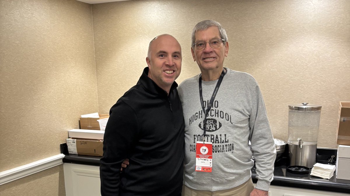 Awesome to speak today at the <a href="/ohsfca/">OHSFCA</a> clinic!  Best part was running into <a href="/OVAC_One/">Ohio Valley Athletic Conference</a> Coaching Legend Coach Ty Fleming!   One of the best you will find!#ValleyTough