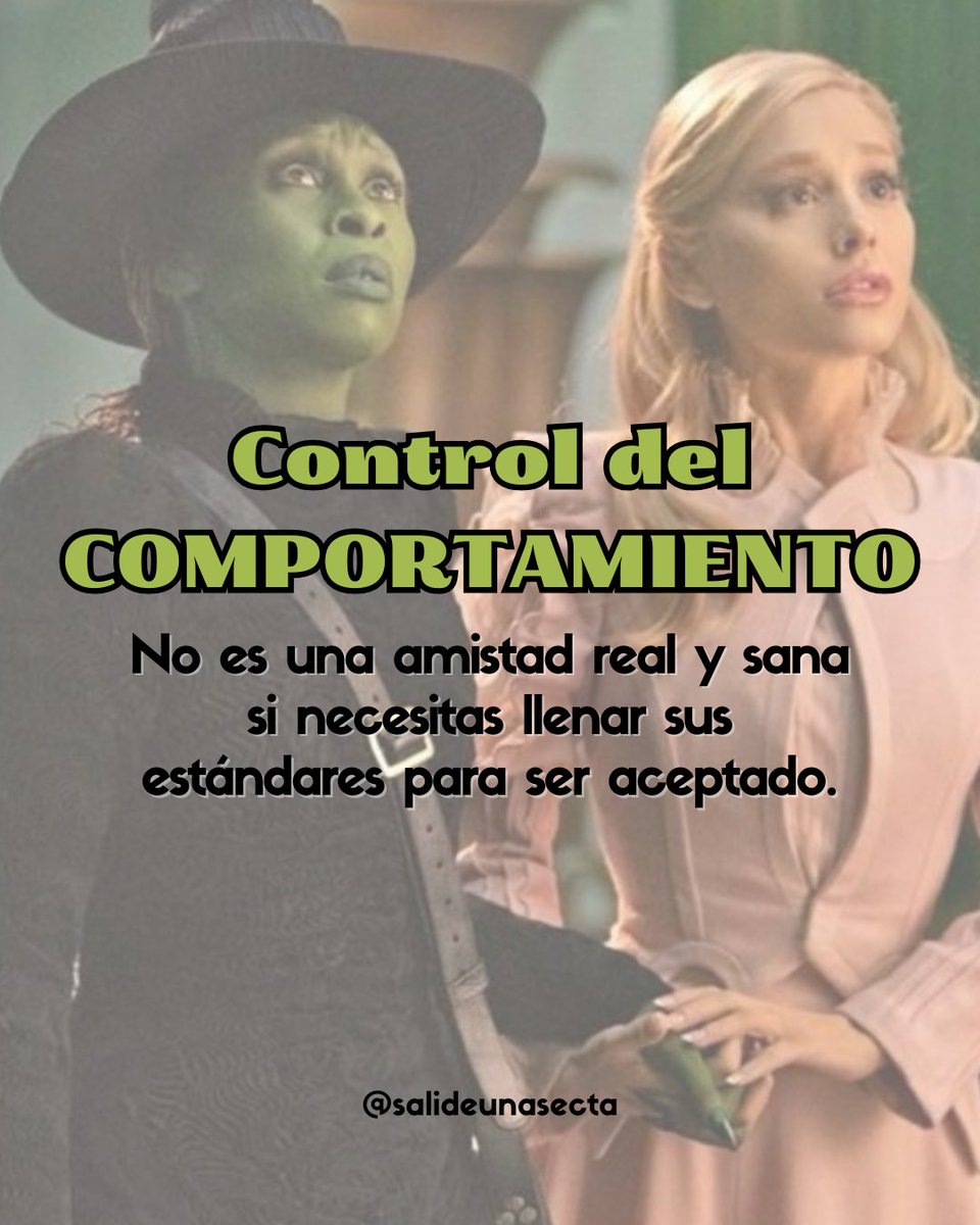salideunasecta's tweet photo. ¿Notaste estos patrones de control coercitivo en WICKED? Nosotras sí y lo comparamos con el modelo BITE. Mucho ojo, la influencia indebida está en todos lados 🫵🏼 https://t.co/0KEP5jKdbp